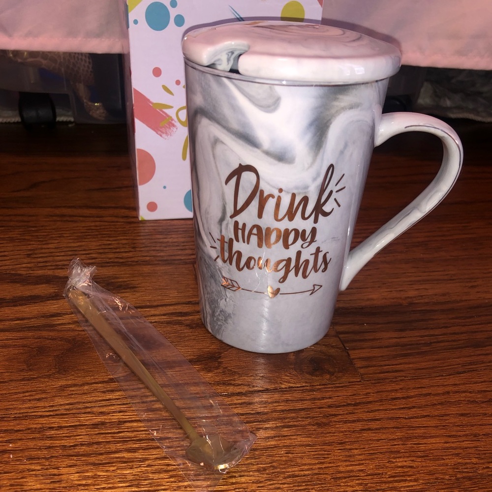 Marble mug with stirrer